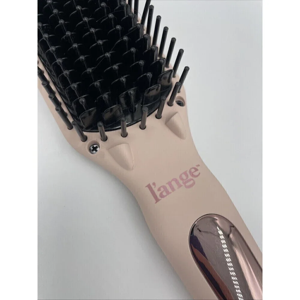 L'ange Hair Le Vite Ceramic Straightening Brush Blush Anti-Frizz Adjustable Heat